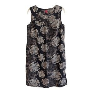 212 Collection Women's Size 10 Black Brown Floral Sleeveless Shift Dress Resort